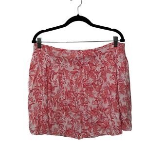Abound Floral Mini Skirt Womens Large Pink/ Red Excellent Boho Botanical Rayon